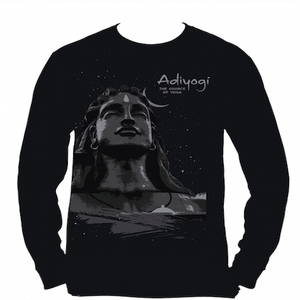 Long Sleeved Black Adiyogi T-Shirt