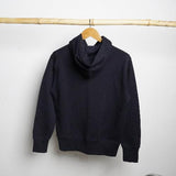 100 % Cotton Knitted Adiyogi Hoodie - Navy Blue