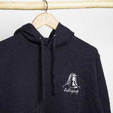 100 % Cotton Knitted Adiyogi Hoodie - Navy Blue