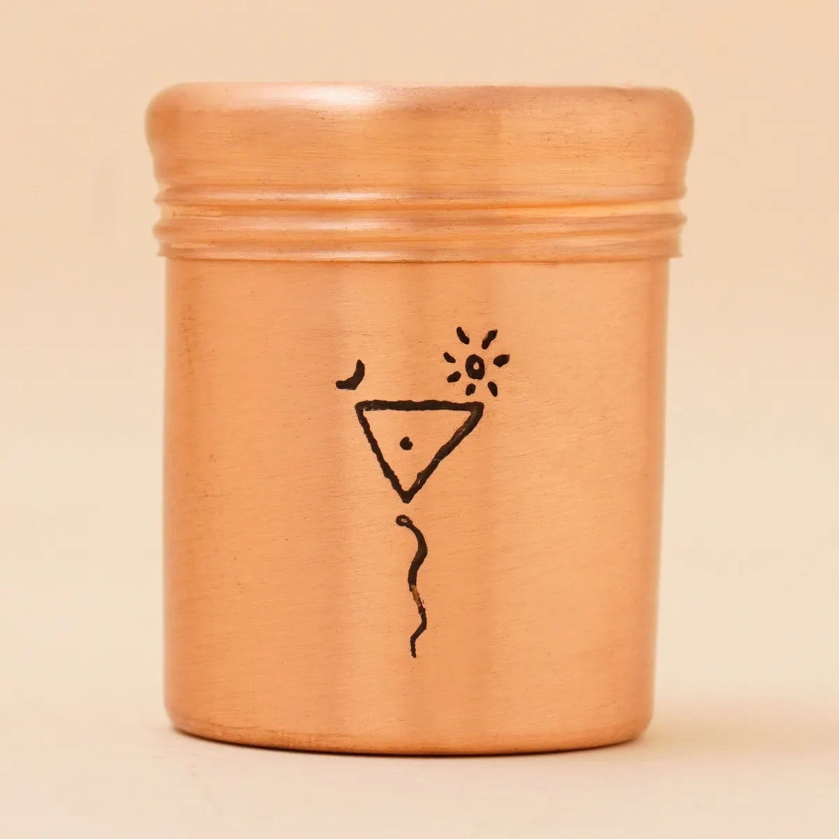 Copper Vibhuti Storage Pot (Tall) - Trigun