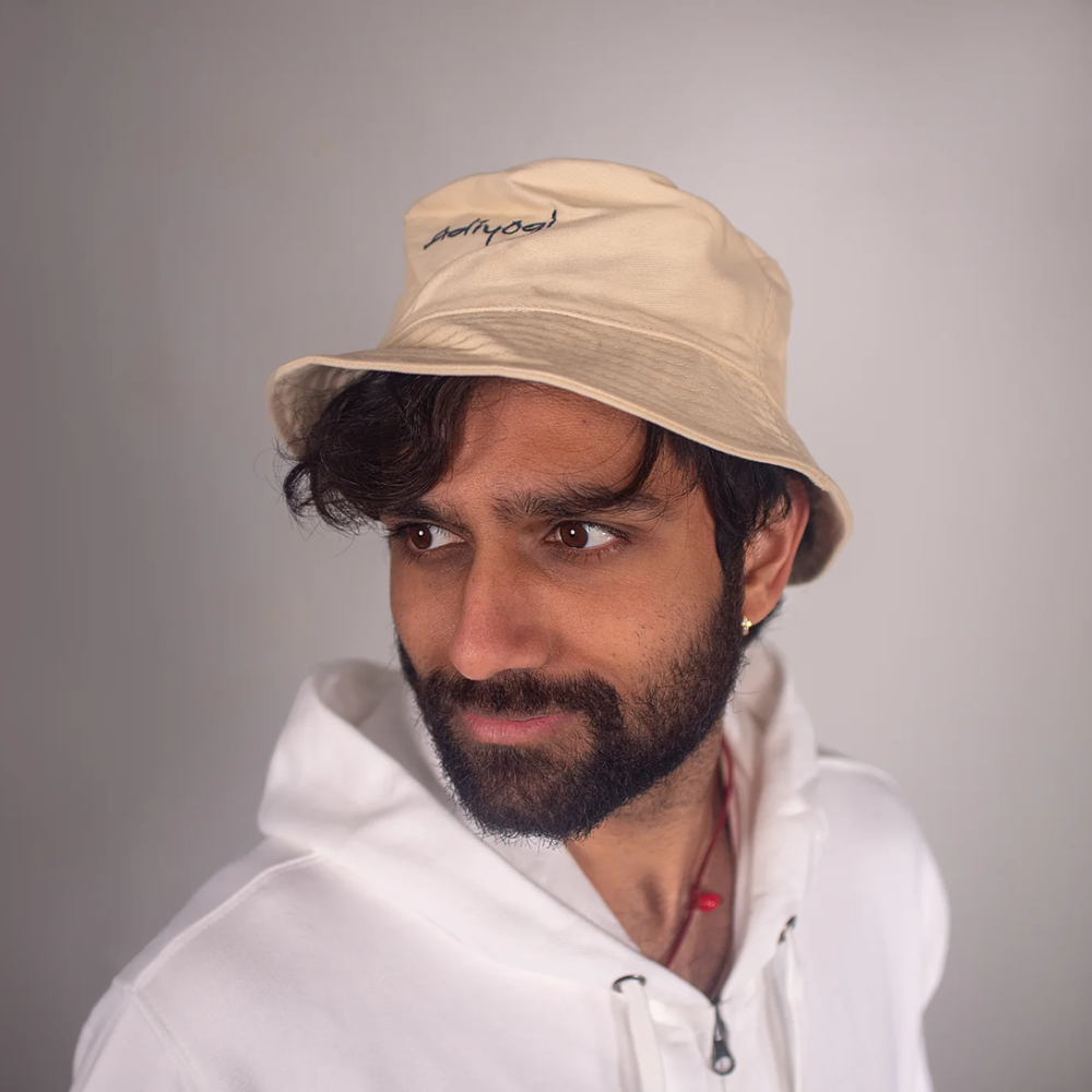 100 % Cotton Adiyogi Bucket Hat - Beige