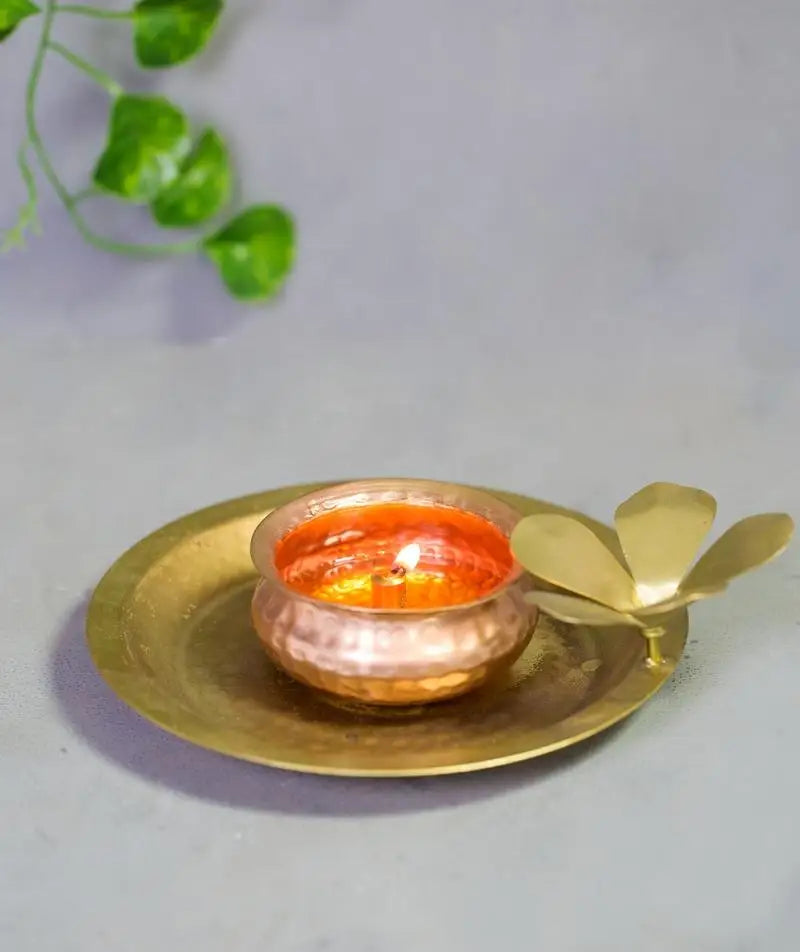 Hammered Lotus Lamp
