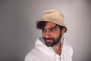 100 % Cotton Adiyogi Bucket Hat - Beige