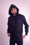 100 % Cotton Knitted Adiyogi Hoodie - Black