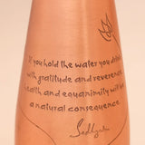 Copper Water Bottle Engraved with Sadhguru Quote, 700 ml