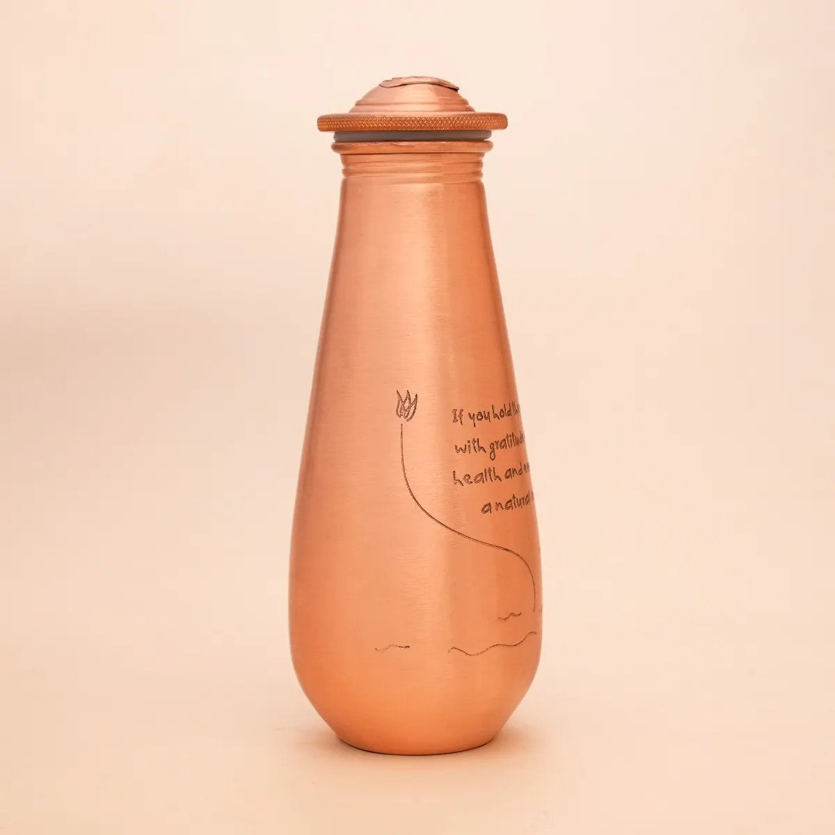 Copper Water Bottle Engraved with Sadhguru Quote, 700 ml
