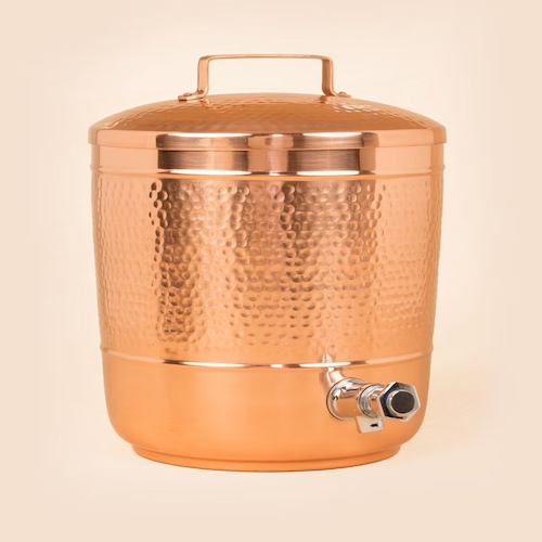 Hammered Copper Water Storage Pot