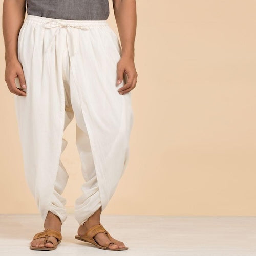 Dhoti-  Undyed Cotton Off White