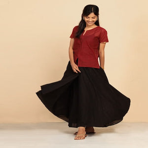 Mulmul Plain Skirt Black