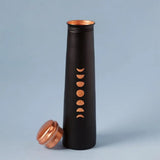 Sleek Copper Water Bottle Mystic Moon - Black