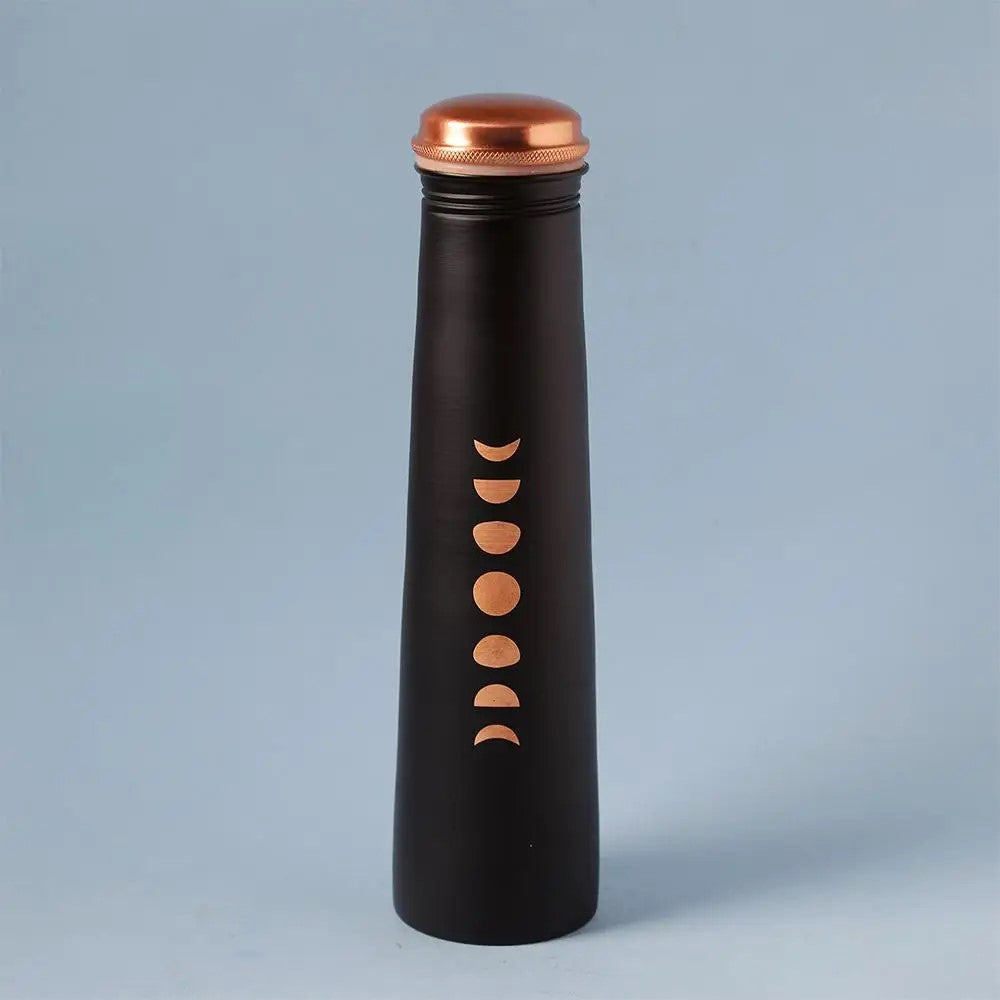 Sleek Copper Water Bottle Mystic Moon - Black