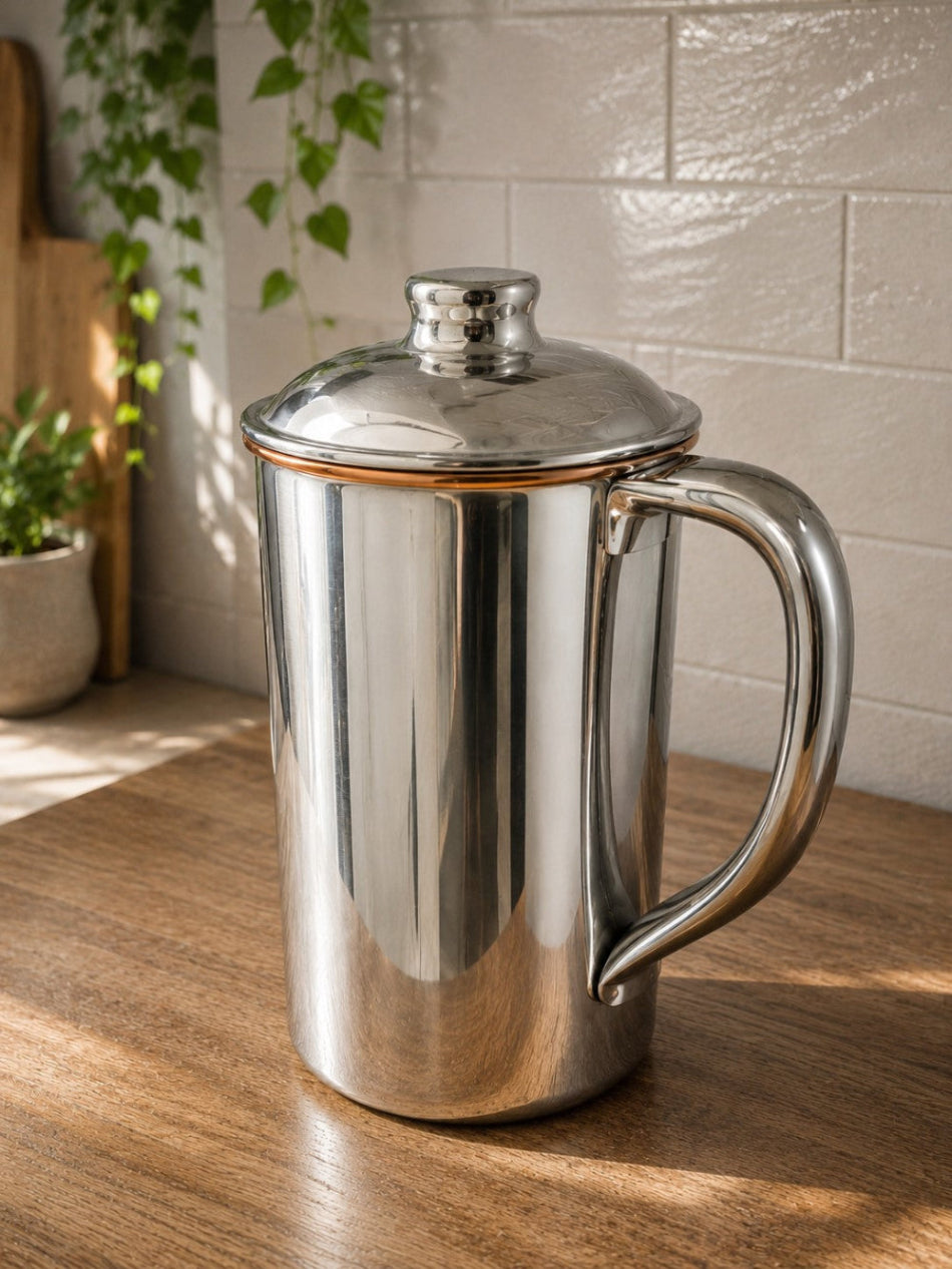 Copper Water Jug in Stainless Steel Finish
