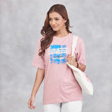 Unisex Cotton Ultimate Outlaw Printed T-shirt - Peach