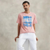 Unisex Cotton Ultimate Outlaw Printed T-shirt - Peach