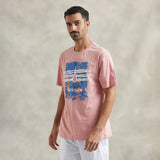 Unisex Cotton Ultimate Outlaw Printed T-shirt - Peach