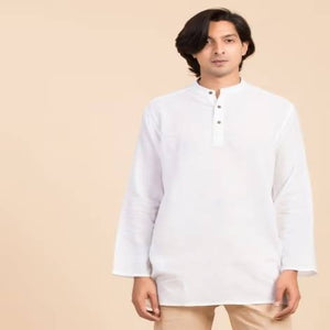 Kurta Linen/Cotton- Long Sleeve White