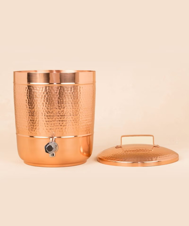 Hammered Copper Water Storage Pot 8L