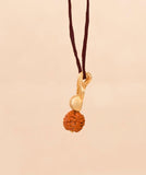 Gold Plated Silver Pendant With Trishul, Damaru and Rudraksha