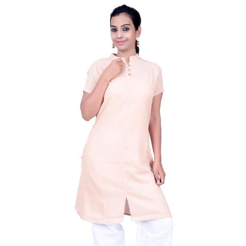 Ladies AUM Kurta Light Beige -Cotton