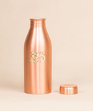Copper Water Bottle in Matte Finish with Brass Aum, 700ml