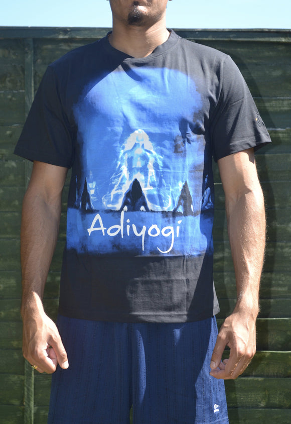 The iconic Adiyogi and the saptarishi captured in a printed T-shirt