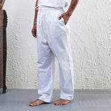 Organic Mens Draw String Sadhana Pants White