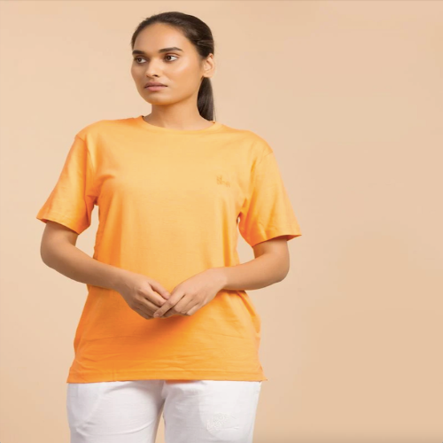 Unisex Cotton Short Sleeve Sadhana T-Shirt - Orange