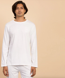 Unisex Organic Cotton Long Sleeve Sadhana T-Shirt - White